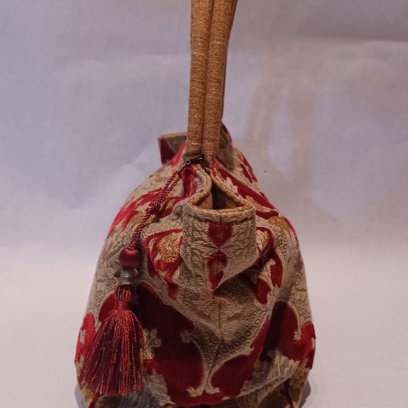 Small tote bag et mini bag Pierre Frey vintage - Velvet Brocade - Picture 5 of 15